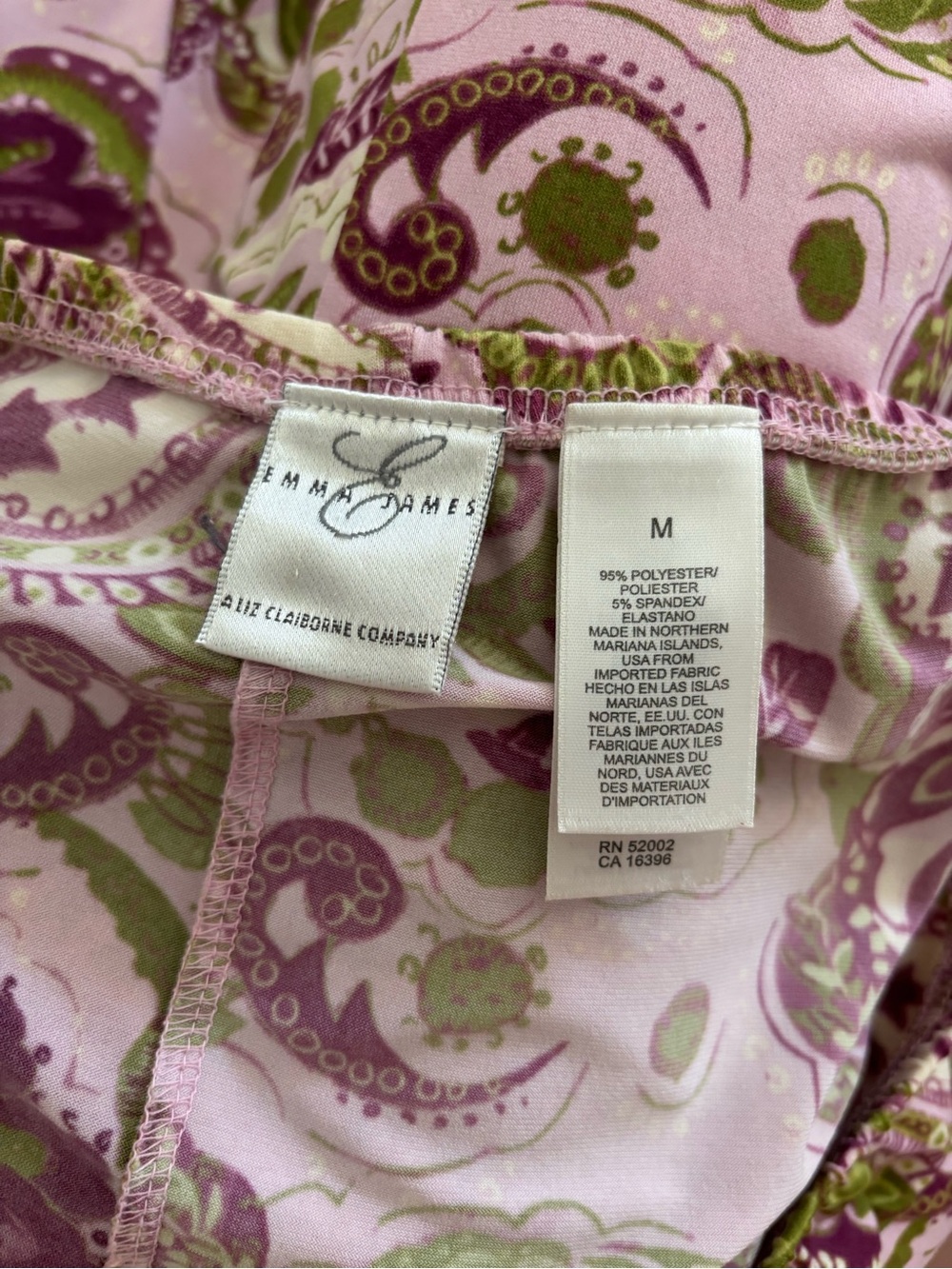 Liz Claiborne Pink Paisley Skater Skirt with Olive and Plum Accents - Picture 5 of 5